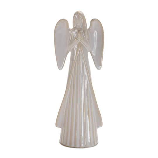 Melrose 7.25" White Glazed Angel Figurines Set